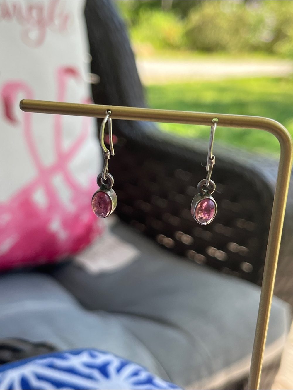 Pink Tourmaline 925 Silver earrings - Picture 7 of 12